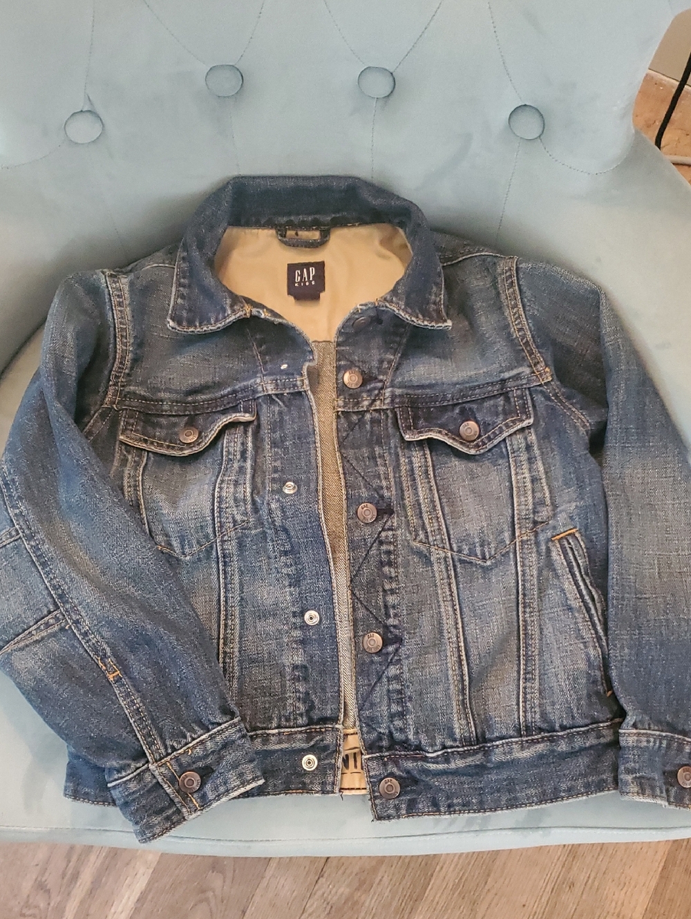 GAP Washed Blue Denim Trucker Jacket